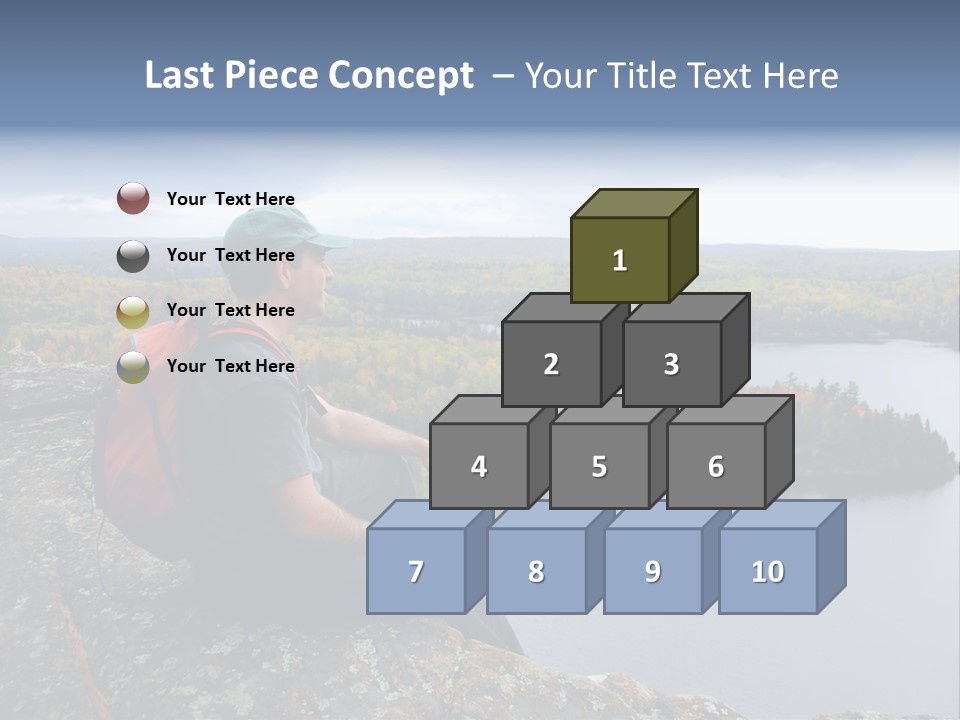 A Hiker Sitting On A Cliff Edge Enjoying Scenic View PowerPoint Template