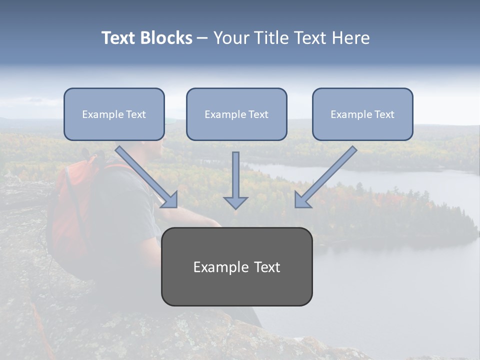 A Hiker Sitting On A Cliff Edge Enjoying Scenic View PowerPoint Template