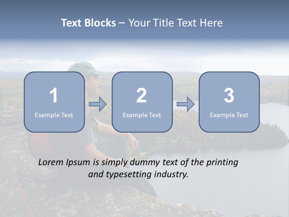 A Hiker Sitting On A Cliff Edge Enjoying Scenic View PowerPoint Template