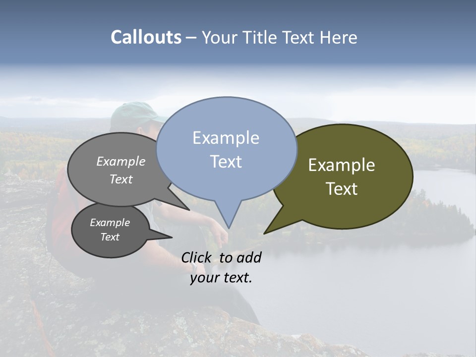 A Hiker Sitting On A Cliff Edge Enjoying Scenic View PowerPoint Template