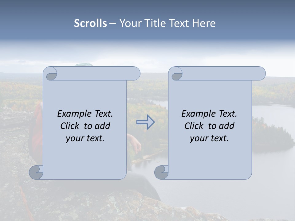 A Hiker Sitting On A Cliff Edge Enjoying Scenic View PowerPoint Template