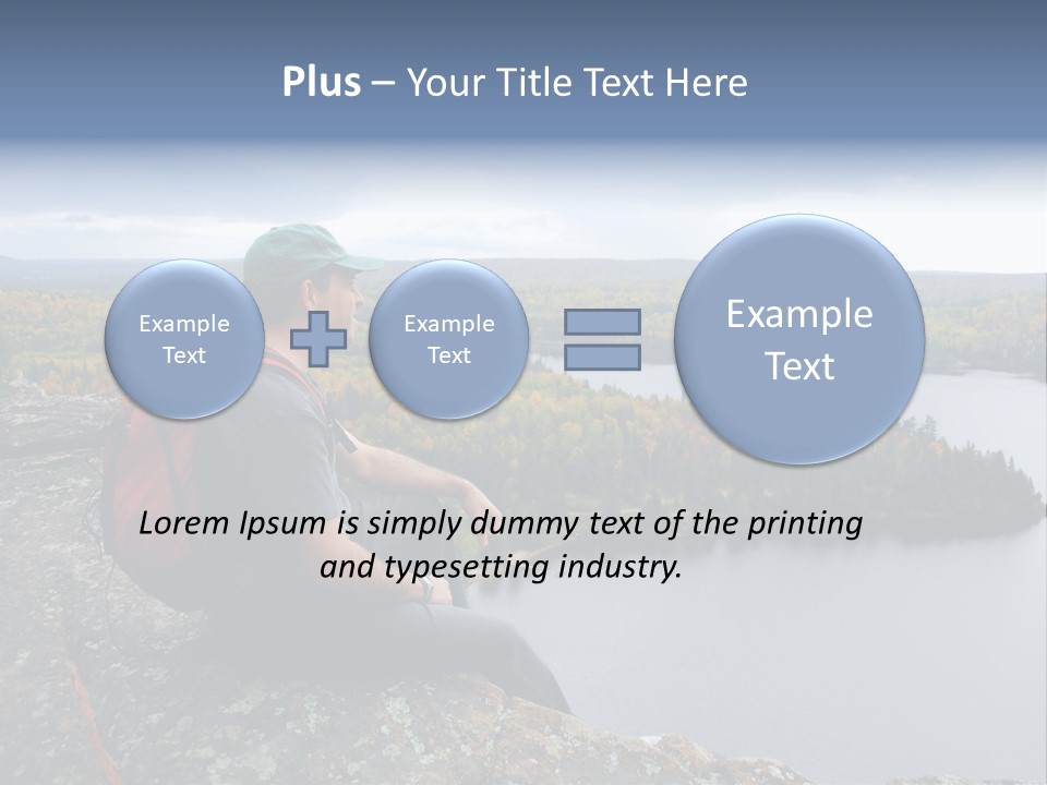 A Hiker Sitting On A Cliff Edge Enjoying Scenic View PowerPoint Template