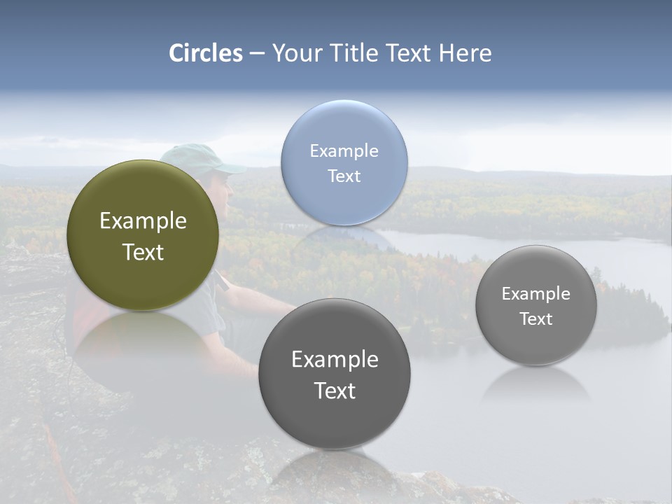A Hiker Sitting On A Cliff Edge Enjoying Scenic View PowerPoint Template