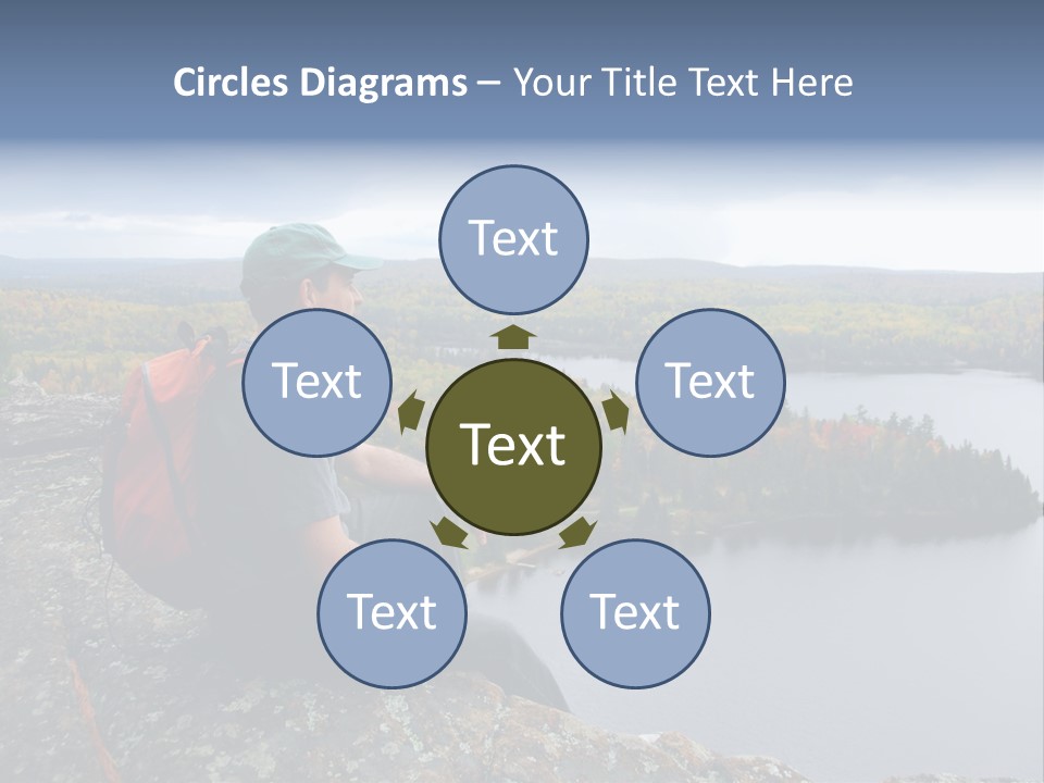 A Hiker Sitting On A Cliff Edge Enjoying Scenic View PowerPoint Template