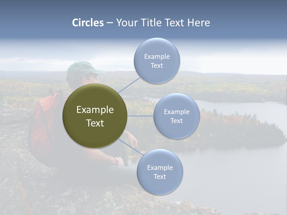 A Hiker Sitting On A Cliff Edge Enjoying Scenic View PowerPoint Template