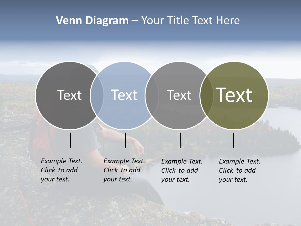 A Hiker Sitting On A Cliff Edge Enjoying Scenic View PowerPoint Template