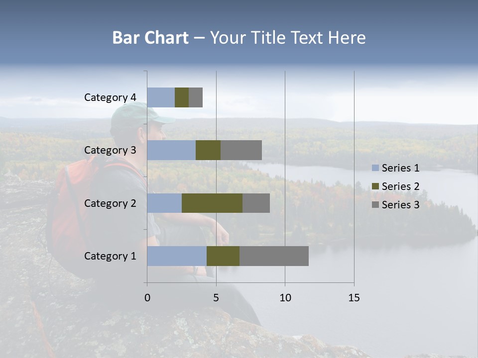 A Hiker Sitting On A Cliff Edge Enjoying Scenic View PowerPoint Template