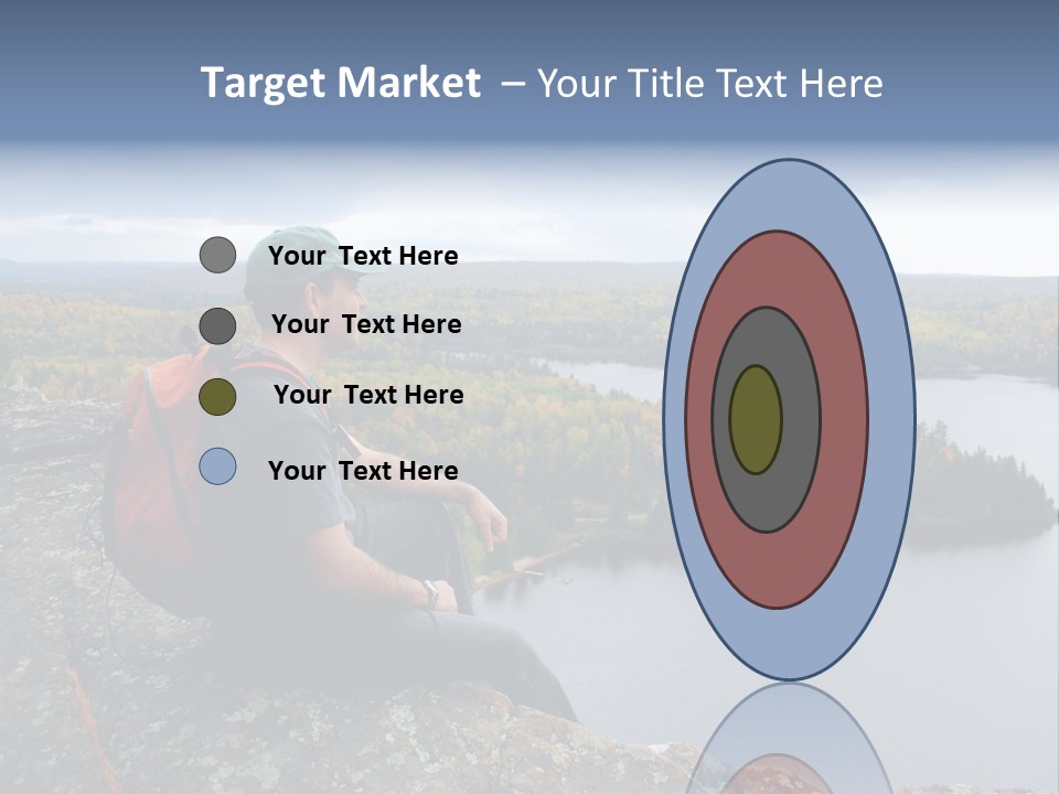 A Hiker Sitting On A Cliff Edge Enjoying Scenic View PowerPoint Template