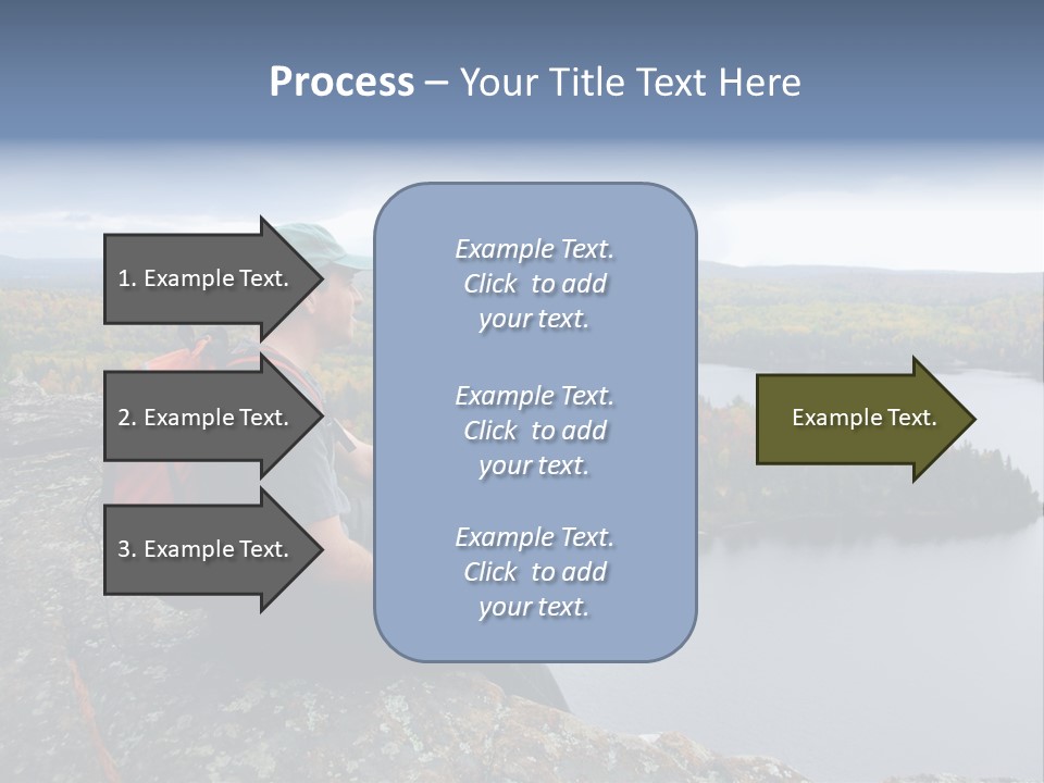 A Hiker Sitting On A Cliff Edge Enjoying Scenic View PowerPoint Template