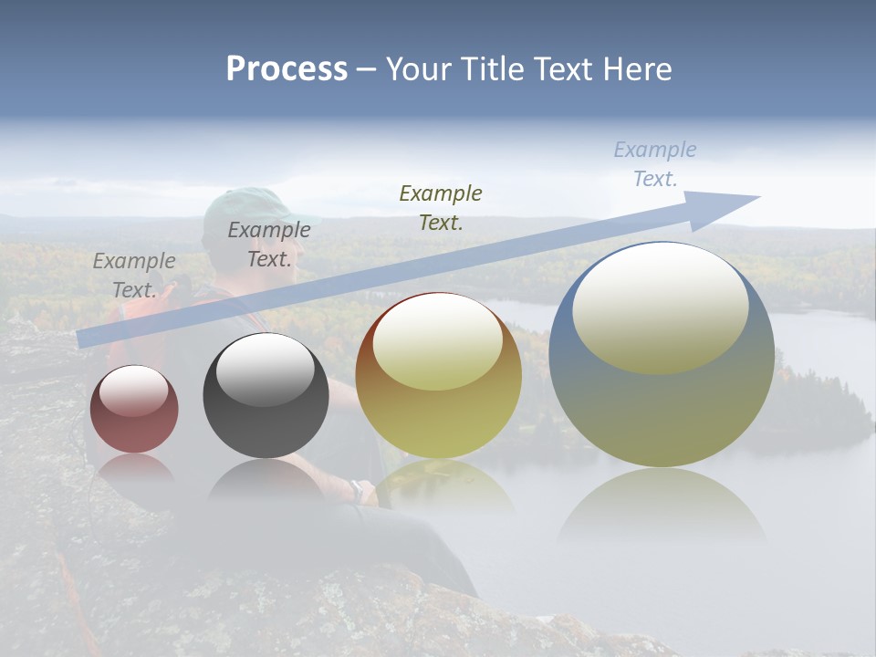 A Hiker Sitting On A Cliff Edge Enjoying Scenic View PowerPoint Template