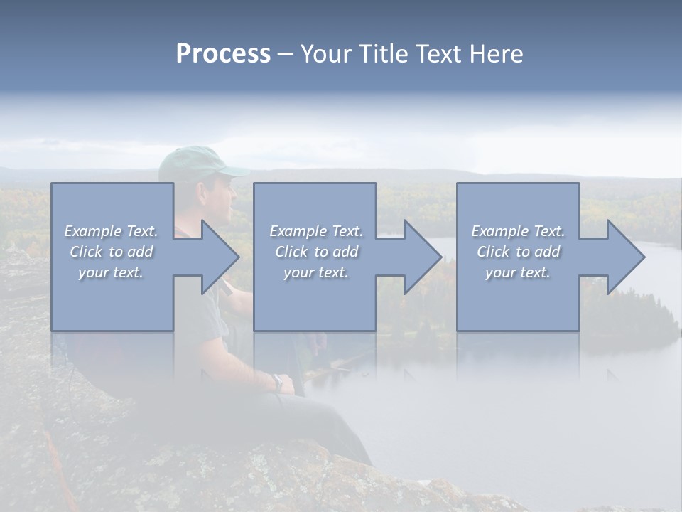 A Hiker Sitting On A Cliff Edge Enjoying Scenic View PowerPoint Template