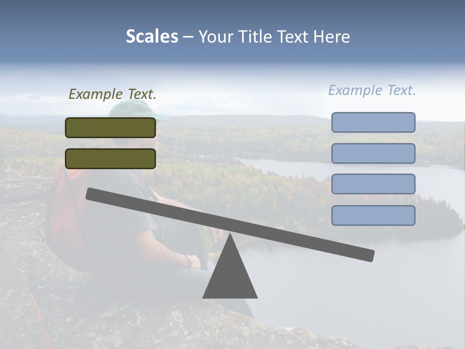 A Hiker Sitting On A Cliff Edge Enjoying Scenic View PowerPoint Template