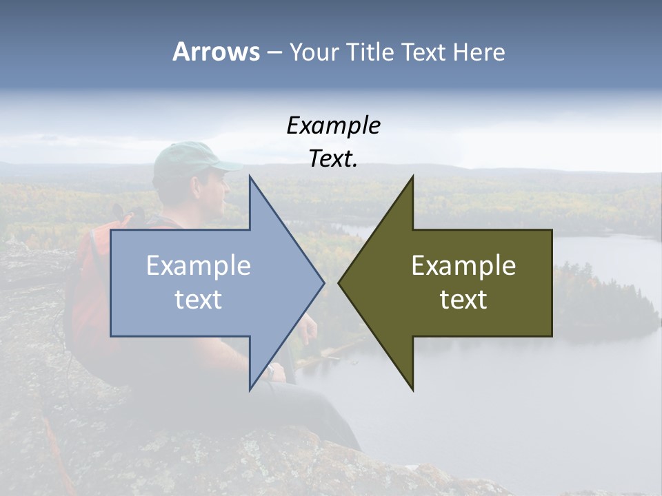 A Hiker Sitting On A Cliff Edge Enjoying Scenic View PowerPoint Template