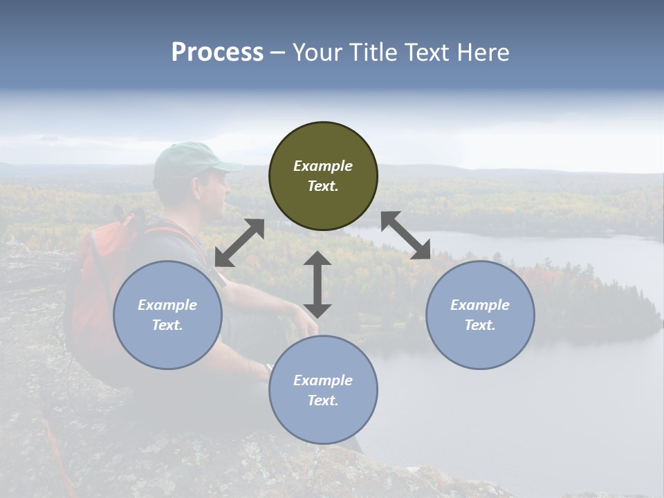 A Hiker Sitting On A Cliff Edge Enjoying Scenic View PowerPoint Template