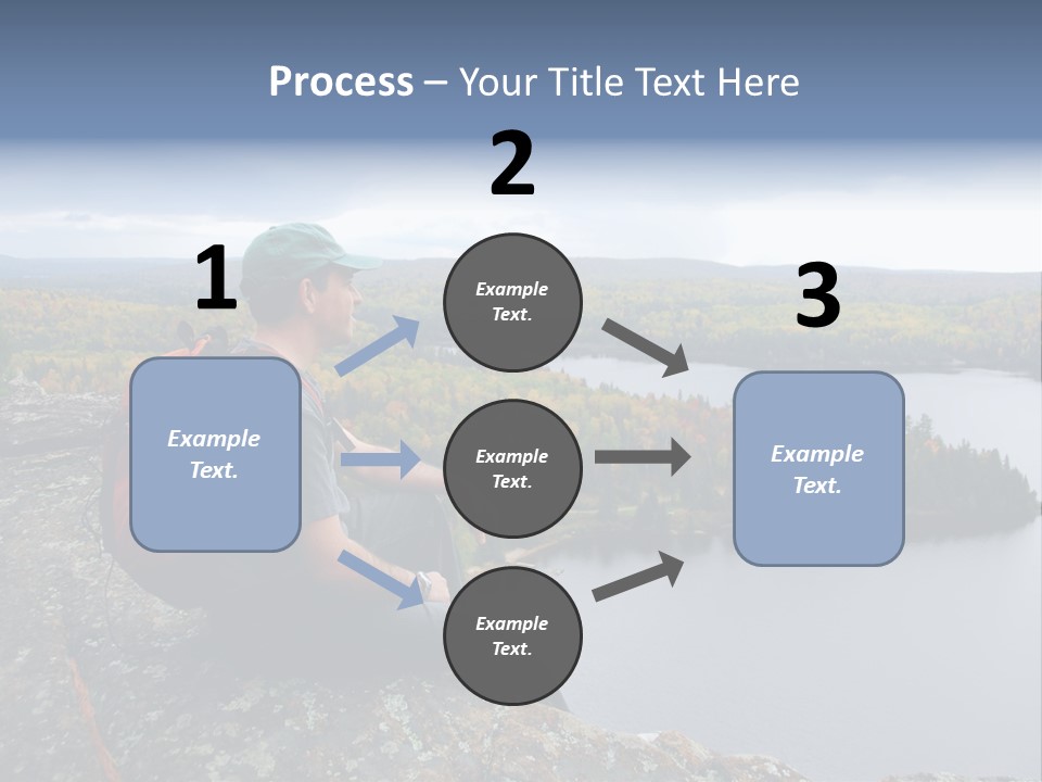 A Hiker Sitting On A Cliff Edge Enjoying Scenic View PowerPoint Template