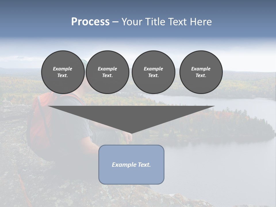 A Hiker Sitting On A Cliff Edge Enjoying Scenic View PowerPoint Template