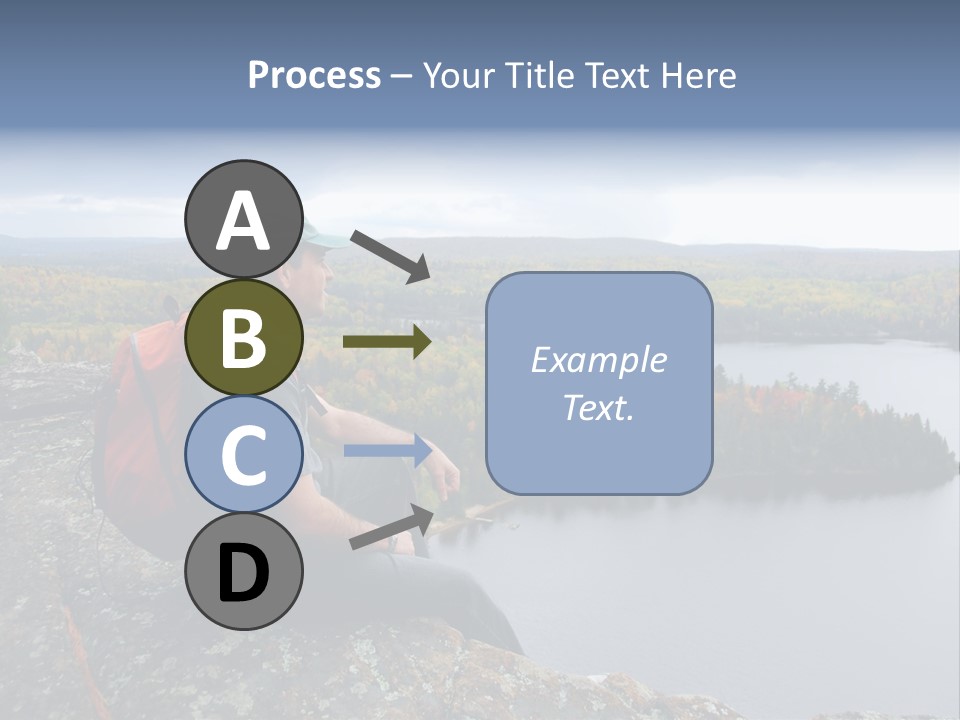 A Hiker Sitting On A Cliff Edge Enjoying Scenic View PowerPoint Template