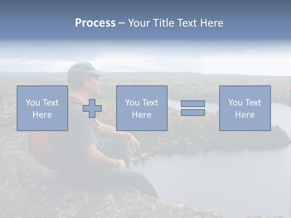 A Hiker Sitting On A Cliff Edge Enjoying Scenic View PowerPoint Template