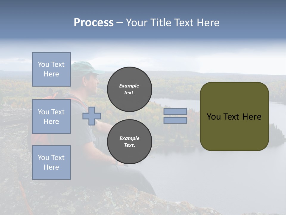 A Hiker Sitting On A Cliff Edge Enjoying Scenic View PowerPoint Template