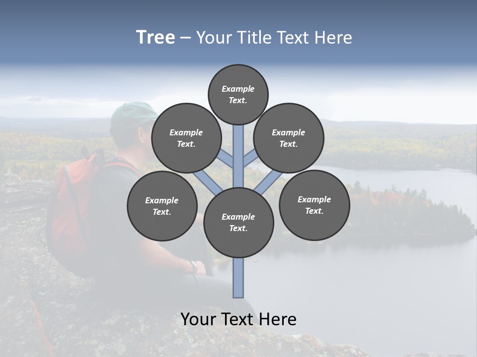 A Hiker Sitting On A Cliff Edge Enjoying Scenic View PowerPoint Template