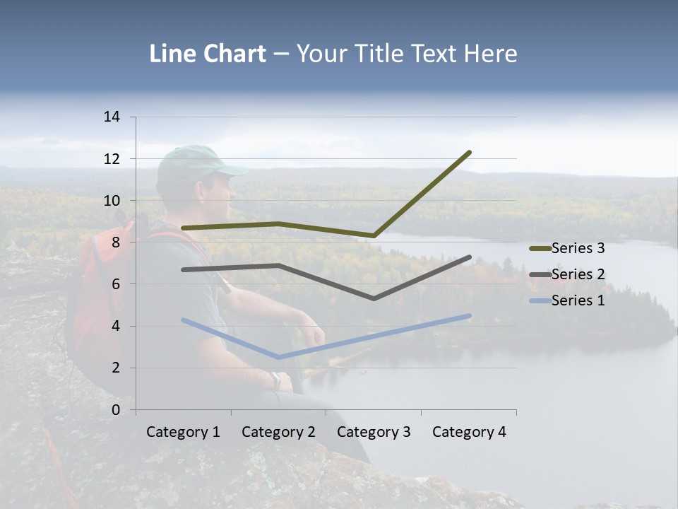 A Hiker Sitting On A Cliff Edge Enjoying Scenic View PowerPoint Template