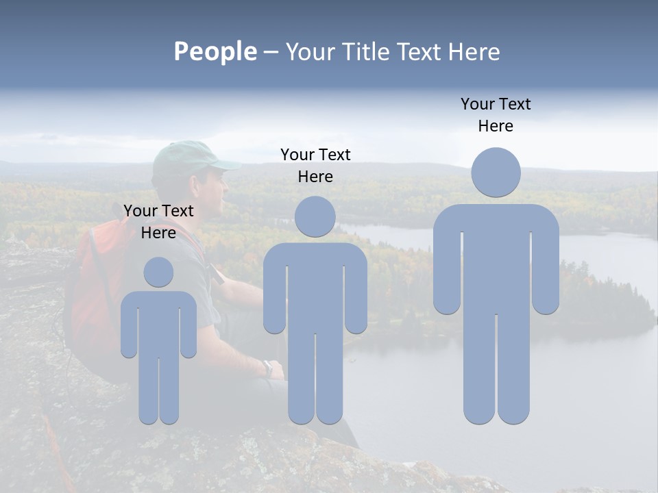 A Hiker Sitting On A Cliff Edge Enjoying Scenic View PowerPoint Template