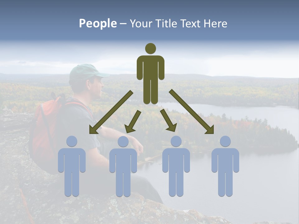 A Hiker Sitting On A Cliff Edge Enjoying Scenic View PowerPoint Template