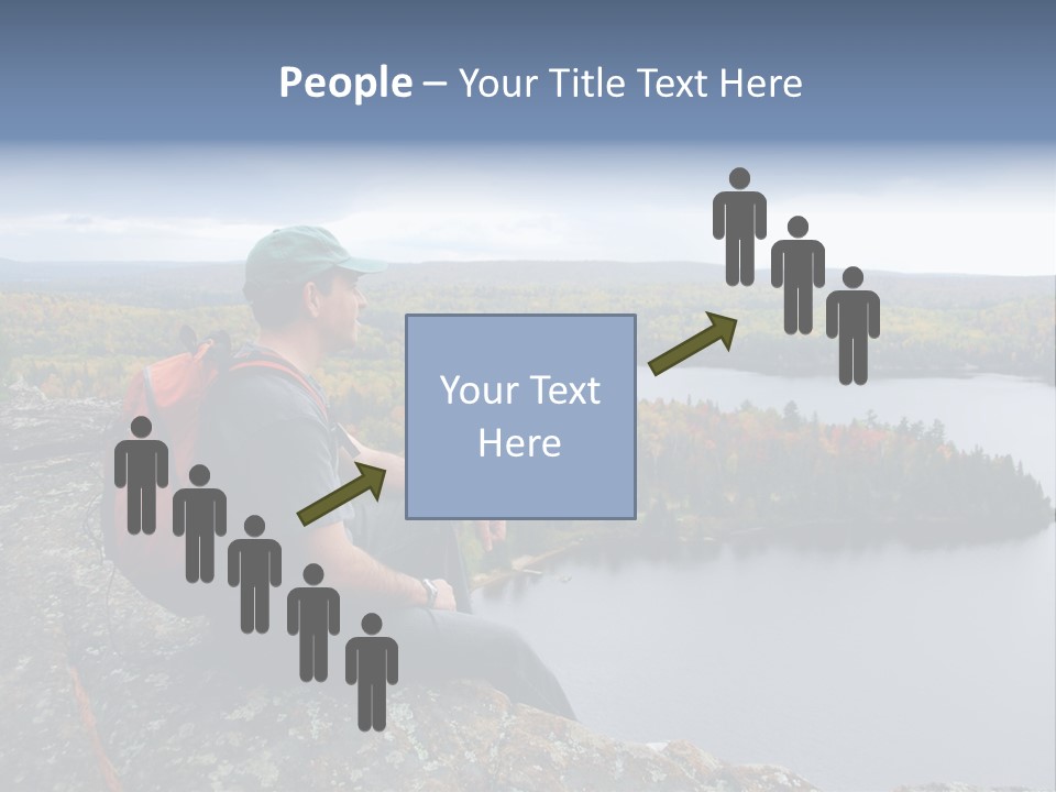 A Hiker Sitting On A Cliff Edge Enjoying Scenic View PowerPoint Template