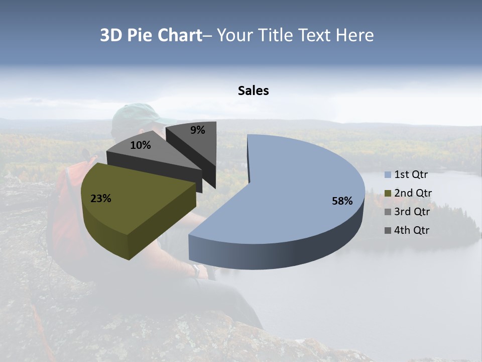 A Hiker Sitting On A Cliff Edge Enjoying Scenic View PowerPoint Template