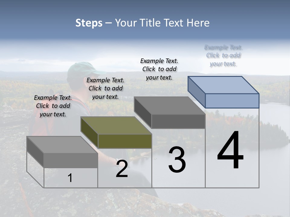 A Hiker Sitting On A Cliff Edge Enjoying Scenic View PowerPoint Template