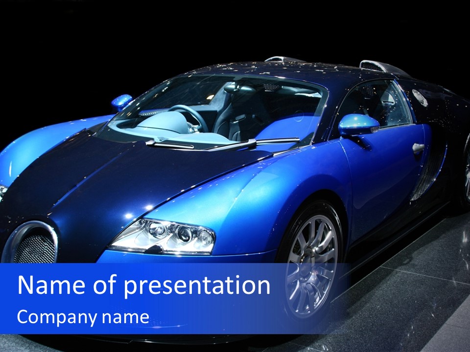 Sports Car On Display. Editorial Use. PowerPoint Template