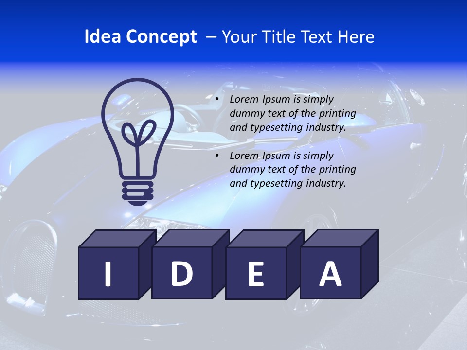 Sports Car On Display. Editorial Use. PowerPoint Template