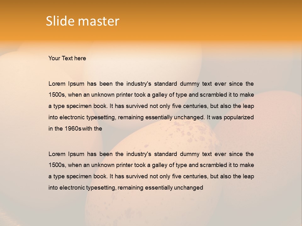 Organically Produced Free Range Eggs Showing Diversity And Variety PowerPoint Template