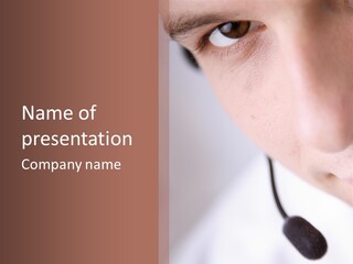 Closeup Of Operator PowerPoint Template