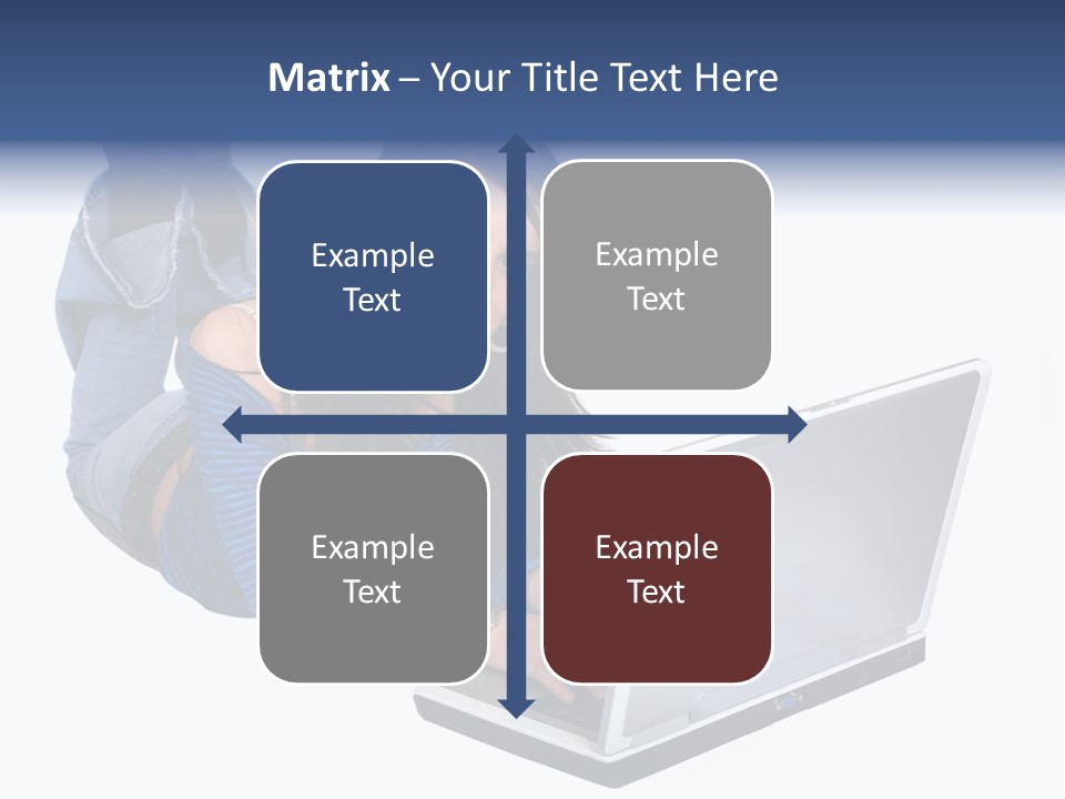 Casual Girl On A Laptop On The Floor PowerPoint Template