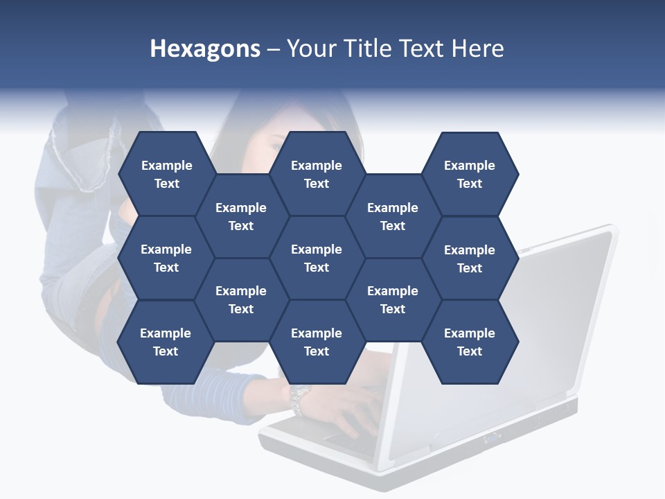 Casual Girl On A Laptop On The Floor PowerPoint Template