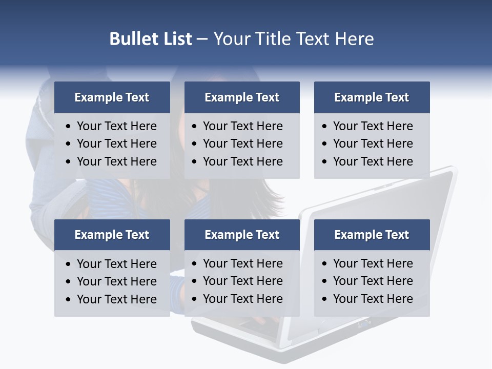 Casual Girl On A Laptop On The Floor PowerPoint Template