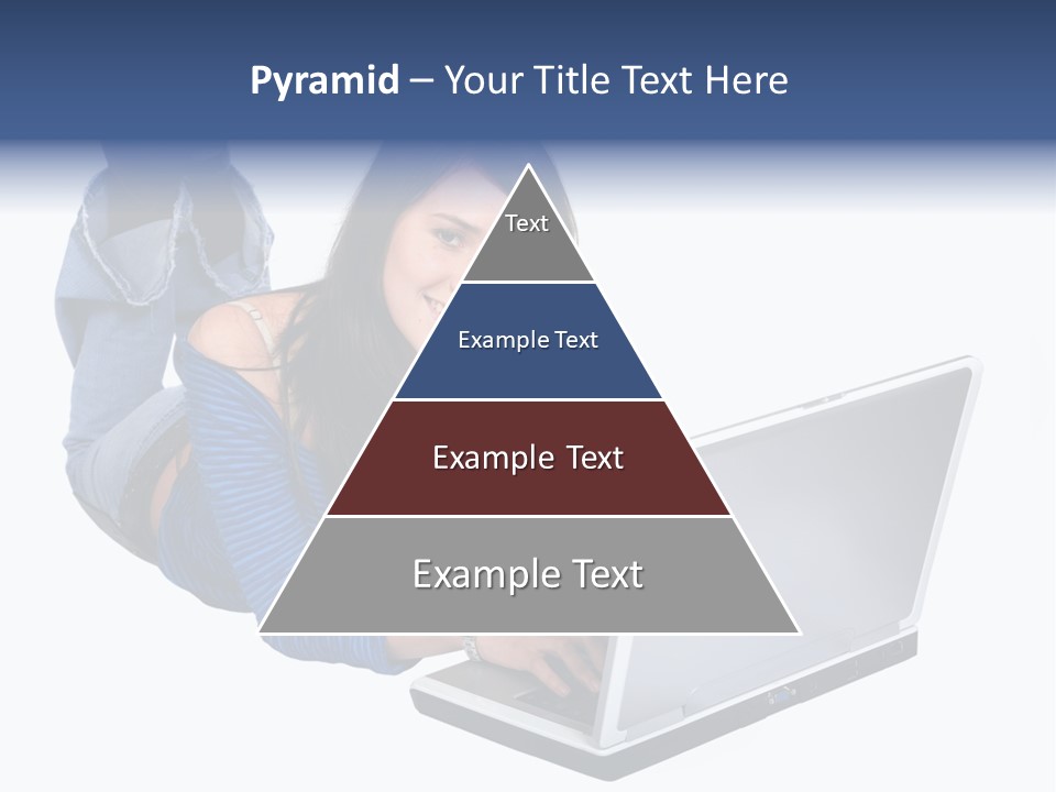 Casual Girl On A Laptop On The Floor PowerPoint Template