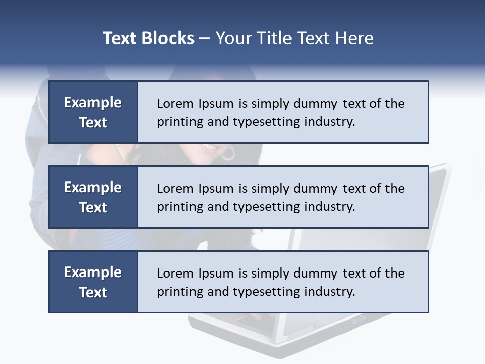 Casual Girl On A Laptop On The Floor PowerPoint Template