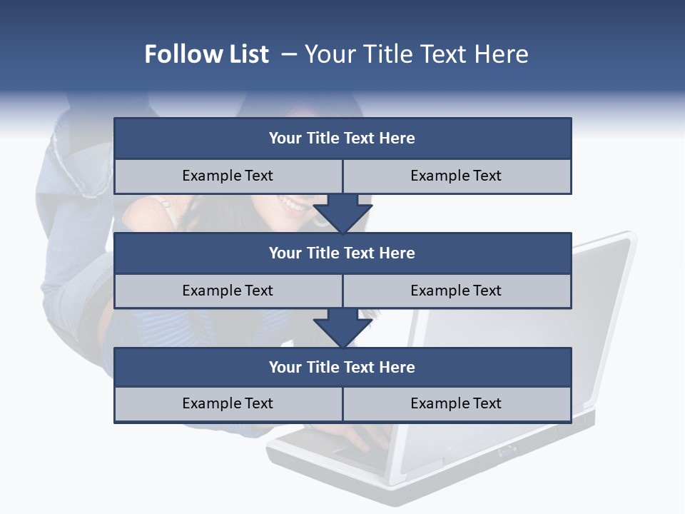 Casual Girl On A Laptop On The Floor PowerPoint Template