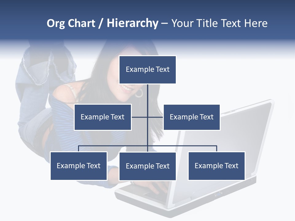 Casual Girl On A Laptop On The Floor PowerPoint Template