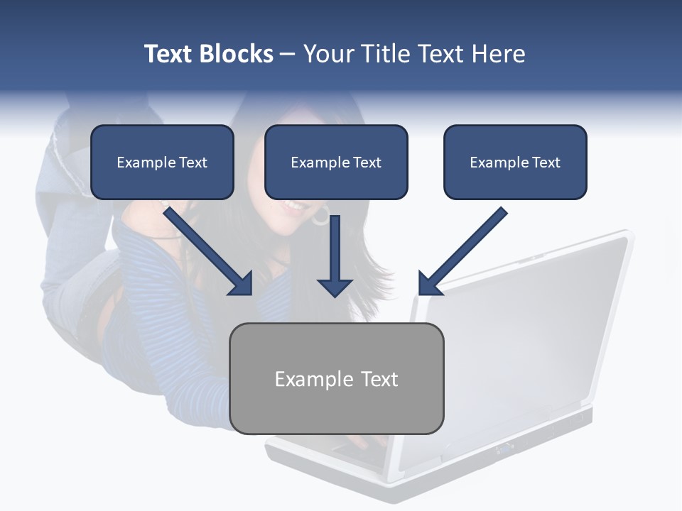 Casual Girl On A Laptop On The Floor PowerPoint Template