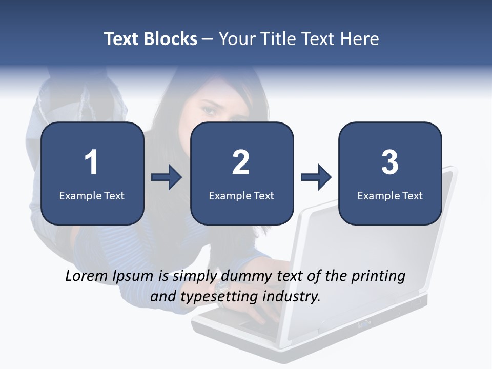 Casual Girl On A Laptop On The Floor PowerPoint Template