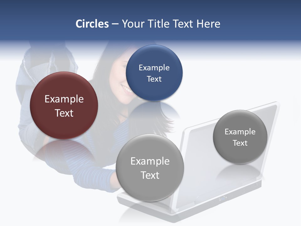 Casual Girl On A Laptop On The Floor PowerPoint Template