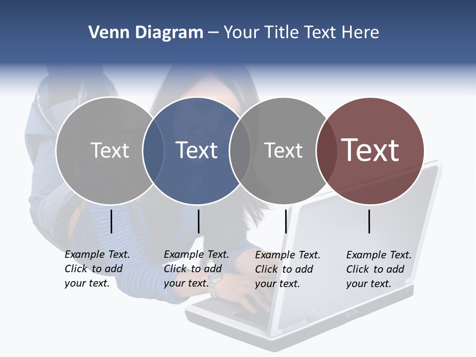 Casual Girl On A Laptop On The Floor PowerPoint Template