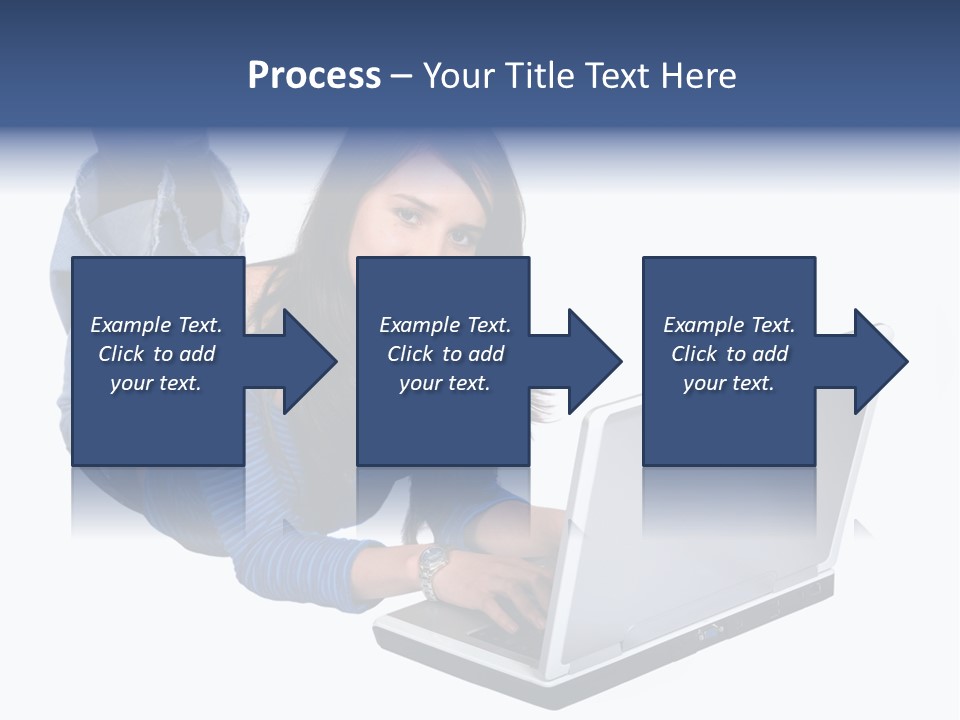 Casual Girl On A Laptop On The Floor PowerPoint Template