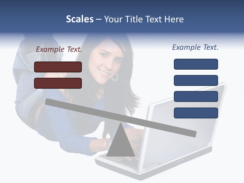 Casual Girl On A Laptop On The Floor PowerPoint Template