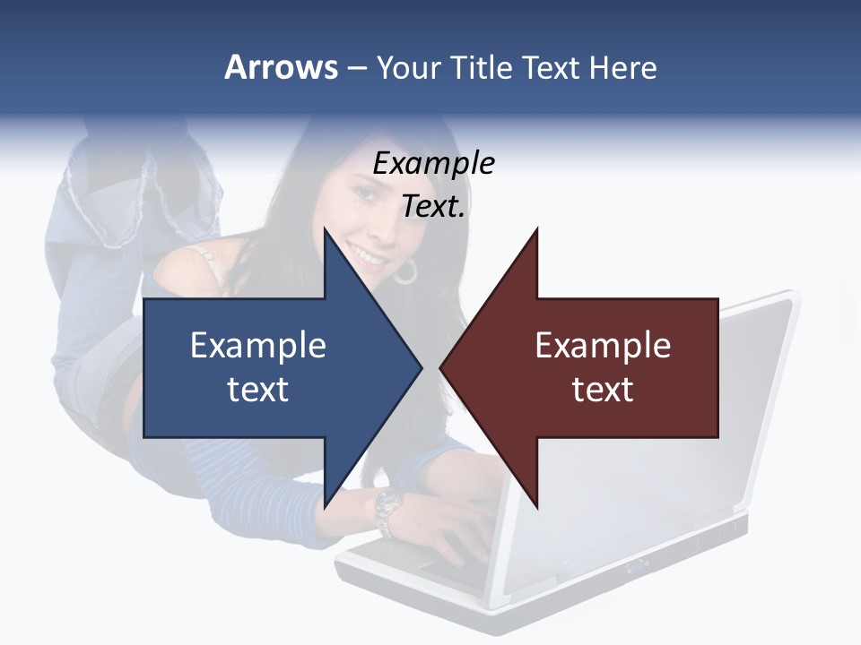 Casual Girl On A Laptop On The Floor PowerPoint Template