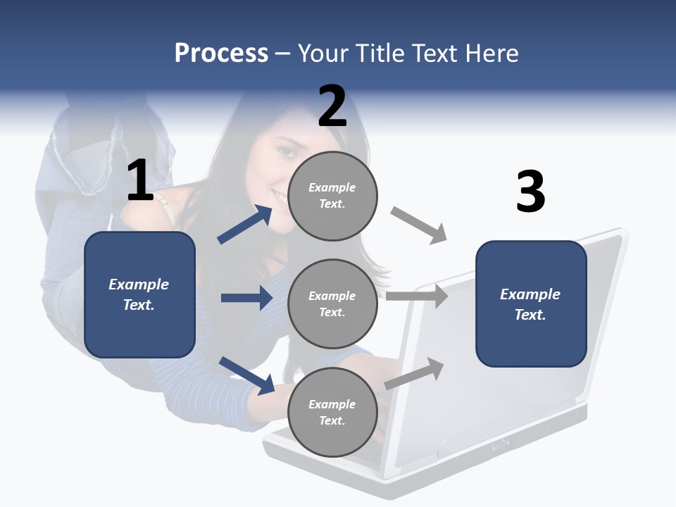 Casual Girl On A Laptop On The Floor PowerPoint Template