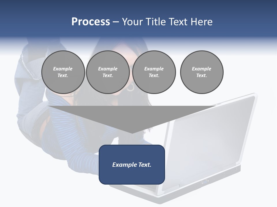 Casual Girl On A Laptop On The Floor PowerPoint Template